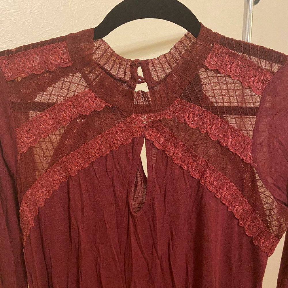Red Lace Tunic w/ Keyhole Front and Back